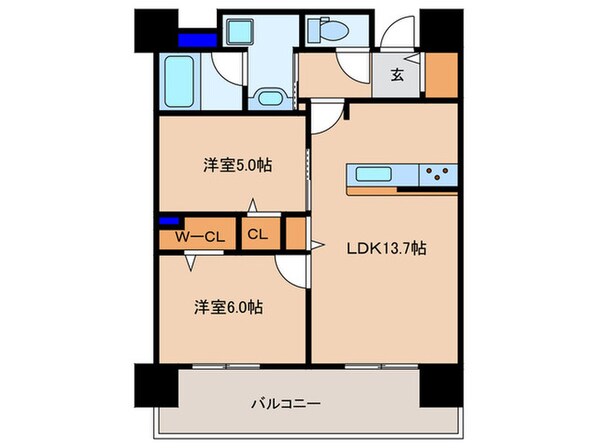 クレストコ－ト同心の物件間取画像